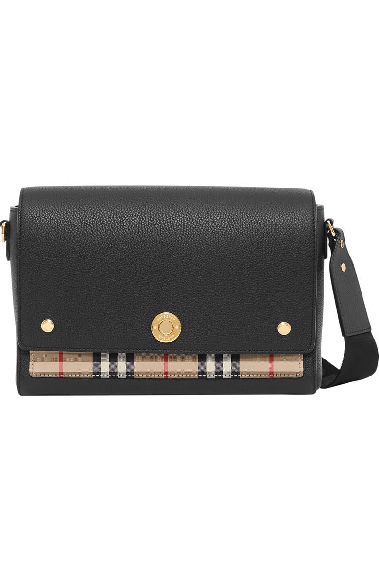 Note Leather & Vintage Check Crossbody Bag